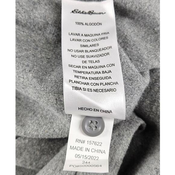 EDDIE BAUER MEN'S GRAY LONG SLEEVE COTTON SHIRT - SIZE MEDIUM - ITEM# 1624871 - Picture 9 of 9